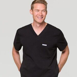 Perilla Black Isaac Scrub Hospital Doctors Medical Nurses Zipper Pockets Small